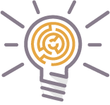 brainstorm-lightbulb Discover Ideas - Lightbulb turning on with content ideas