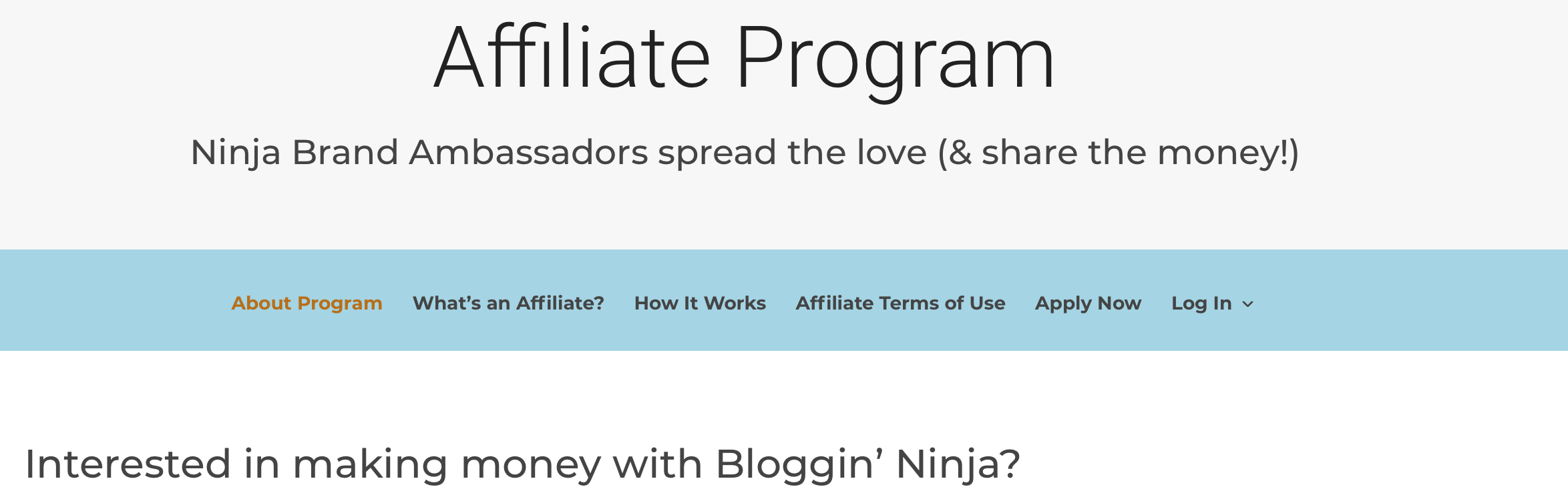 Bloggin NInja Affiliate Program 