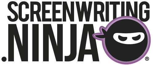 Screenwriting-Ninja-LOGO5-black-medium Screenwriting Ninja Logo with purple ninja