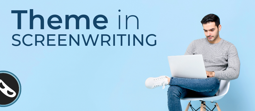 Theme in Screenwriting - blue bg laptop guy Theme in Screenwriting - blue bg laptop guy