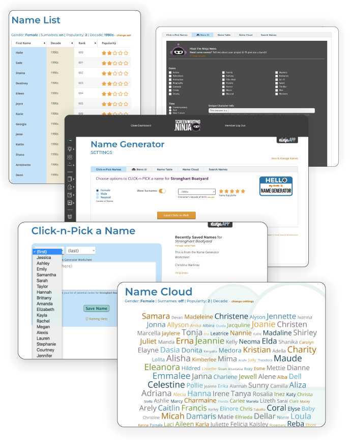 5 different Character Name Generators in Writing Ninja
