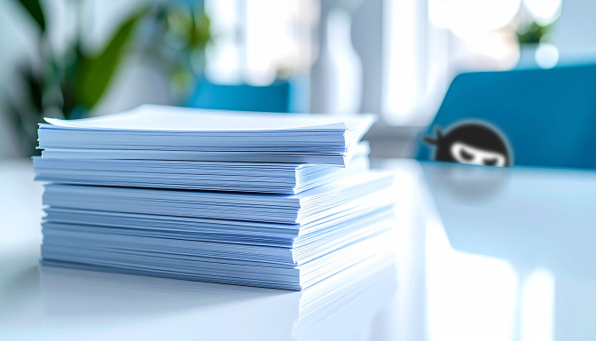 Stack of scripts to read in office with Blue Ninja Neno